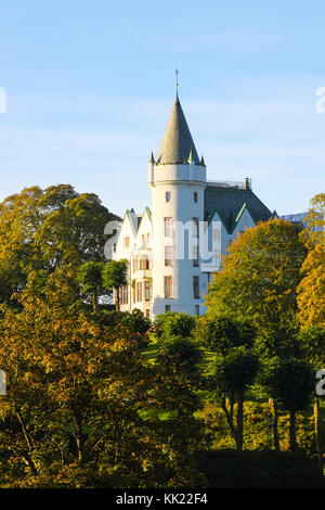 Gamlehaugen Palace, the Bergen residence of Norway`s royal family, in Bergen, Norway, Scandinavia in the Fall Stock Photo